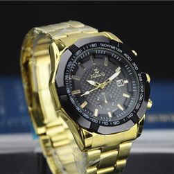 Pánské hodinky ve zlaté barvě - 3 barvy displeje