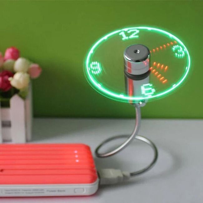 USB ventilátor s hodinami 1