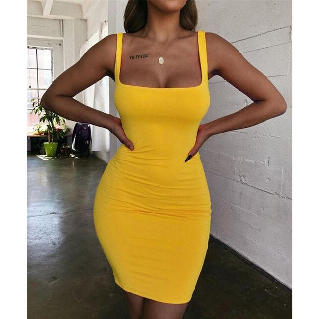 Дамска мини рокля Pella Yellow - размер M, Размери XS - XXL: ZO_230214-M 1