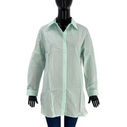 Dámske bavlnené tričko s dlhým rukávom, OODJI, mentolová farba, veľkosti XS - XXL: ZO_108845-L