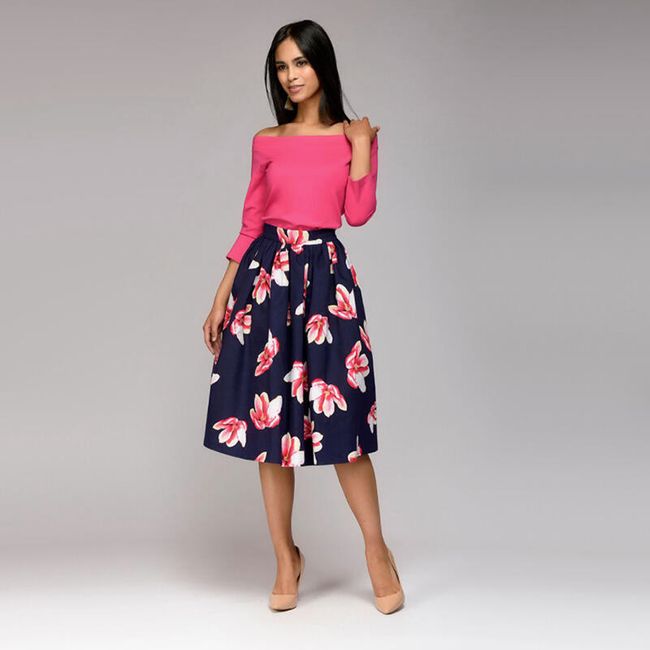 Ženska vintage haljina s ružičastim cvjetovima 1
