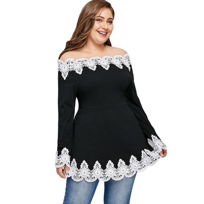 Plus size halenka s odhalenými rameny 1