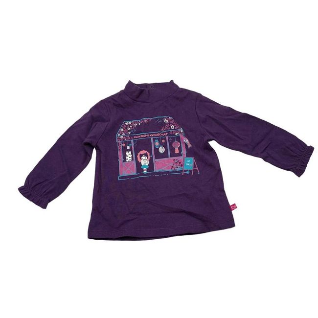 Tricou cu guler înalt pentru fete, La Compagnie des Petits, violet, cu imagine, Mărimea copilului: ZO_1e778b3c-ad33-11ed-86ae-9e5903748bbe 1