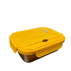 Szklany pojemnik na lunch z plastikową pokrywką i sztućcami ZO_249688