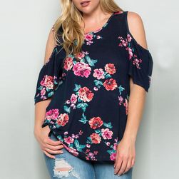 Флорална тениска за жени с пълна фигура - 5 размера