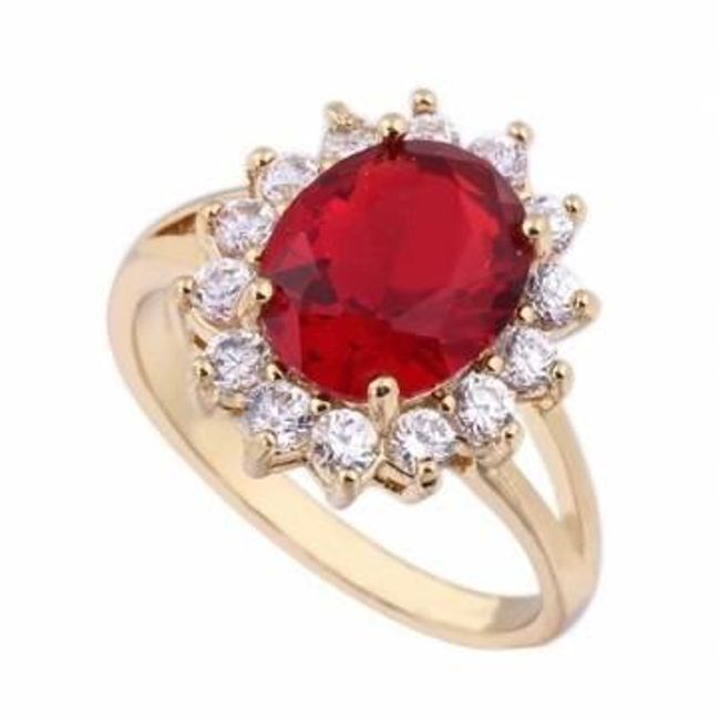 Prsten s výrazným červeným kamínkem 1