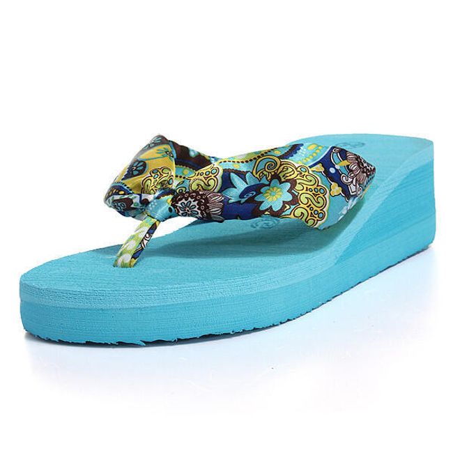 Letní plážová obuv pro ženy, žabky s podpatkem - 3 barvy 1