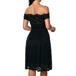 Дамска рокля с паднали рамене - черна, размери XS - XXL: ZO_230115-M
