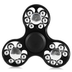 Černý fidget spinner s kuličkami