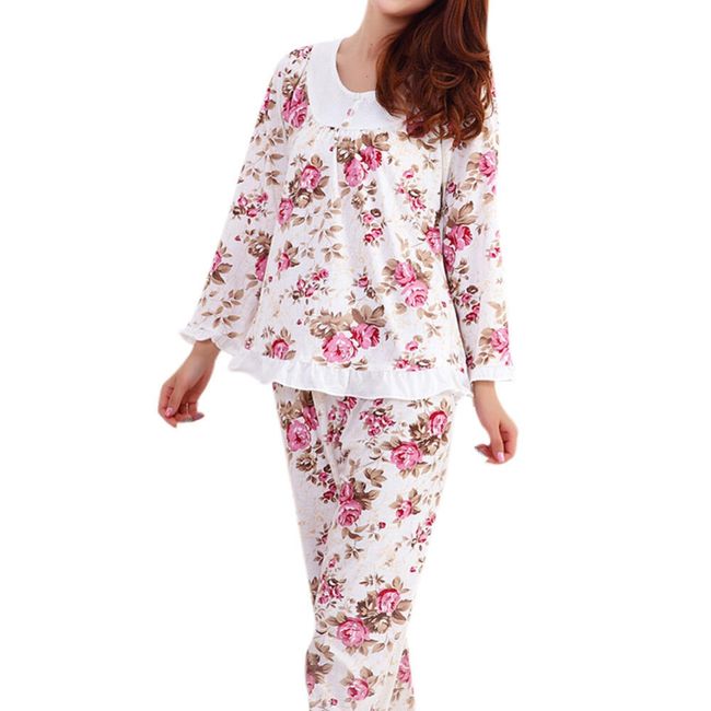 Ženska pižama z rožami - 5 velikosti 1