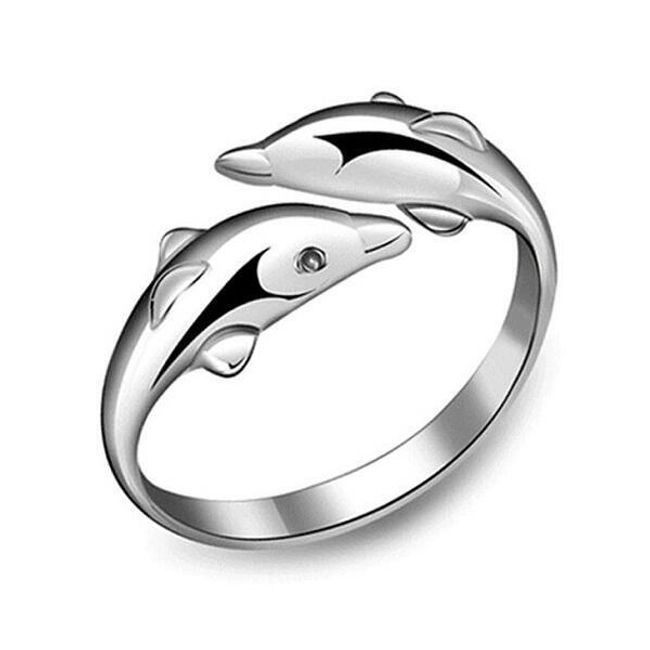 Nastavljiv prstan s podobo delfina 1