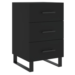 Нощно шкафче черно 40 x 40 x 66 cm композитна дървесина ZO_827685-A