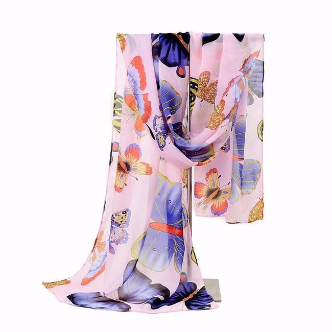 Dámský šátek s motýly - mix barev 1