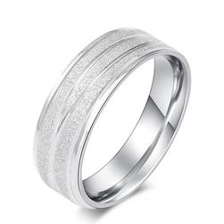 Pánský jednoduchý prsten s rýhami - 2 barvy