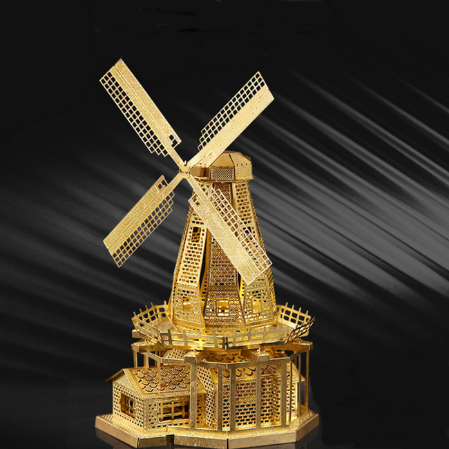 3D puzzle v podobě mlýnu - zlatá barva 1