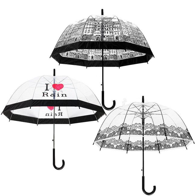 Elegantní průhledný deštník - 3 varianty 1