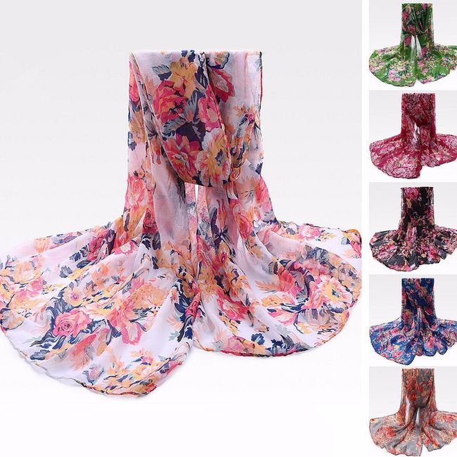 Dámský šátek s květinovým vzorem - různé barvy 1