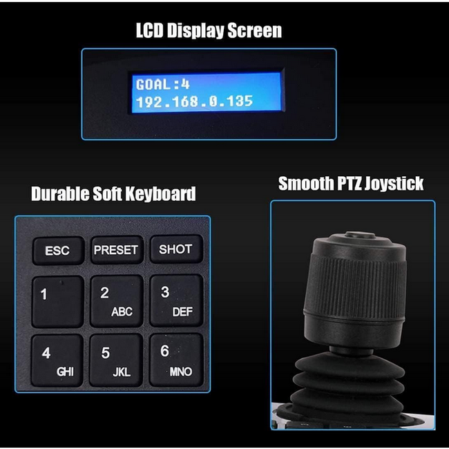 Контролер на PTZ камера IP POE клавиатура с RJ45 LCD дисплей ZO_207017 1