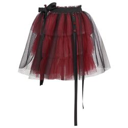 Ženska punk rock suknja - crna i crvena - Devil Fashion, veličine XS - XXL: ZO_166573-M-L