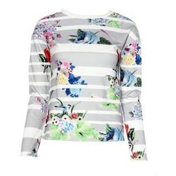 Bluza damska w kwiaty - 2 kolory