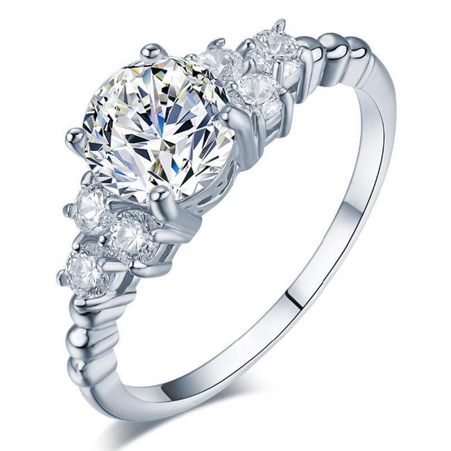 Дамски пръстен с прозрачни камъни - 2 цвята 1
