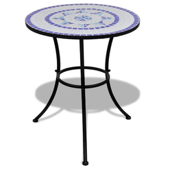 Stolik bistro niebiesko-biała mozaika 60 cm ZO_41530-A