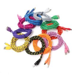 Tekstylny kabel mikro USB 3 m - różne kolory
