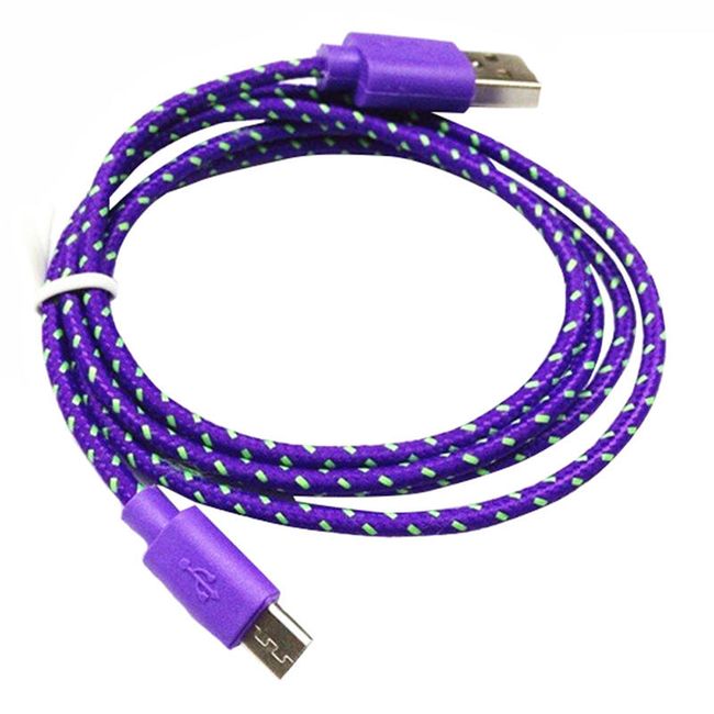 Pletený nylonový kábel micro USB - rôzne farby 1