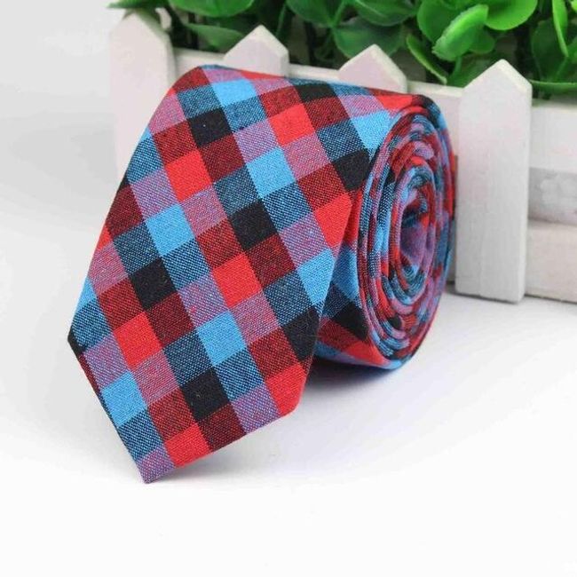 Pánska štýlová kockovaná kravata 1