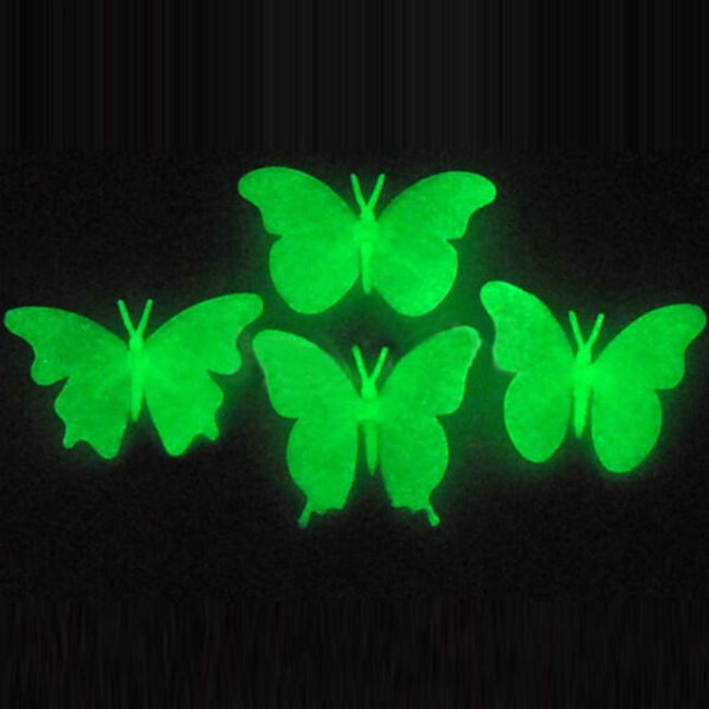 Флуоресцентни пеперуди на стената 1