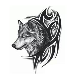 Začasna tetovaža-plemenska z volkom ATSS32956084773