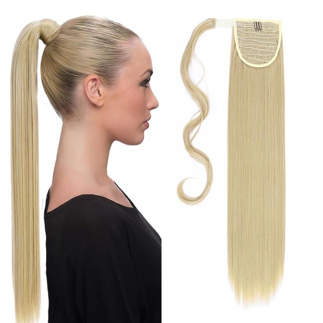 S - noilite® podaljšek za konjski rep, ravni lasje 66 cm, siva blond in bleichblond ZO_239527 1