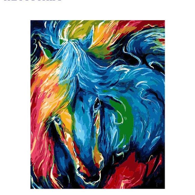 DIY obraz  według numerów - kolor koń 1
