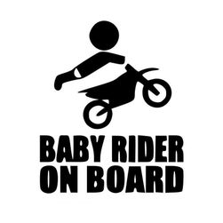 Стикер с надпис BABY RIDER ON BOARD - за мотоциклет