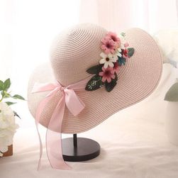 Pălărie de damă cu flori și panglică - 5 culori