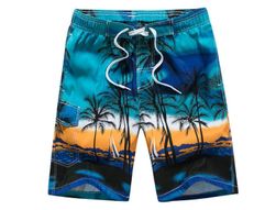 Pantaloni scurți de plajă cu palmieri - 2 variante