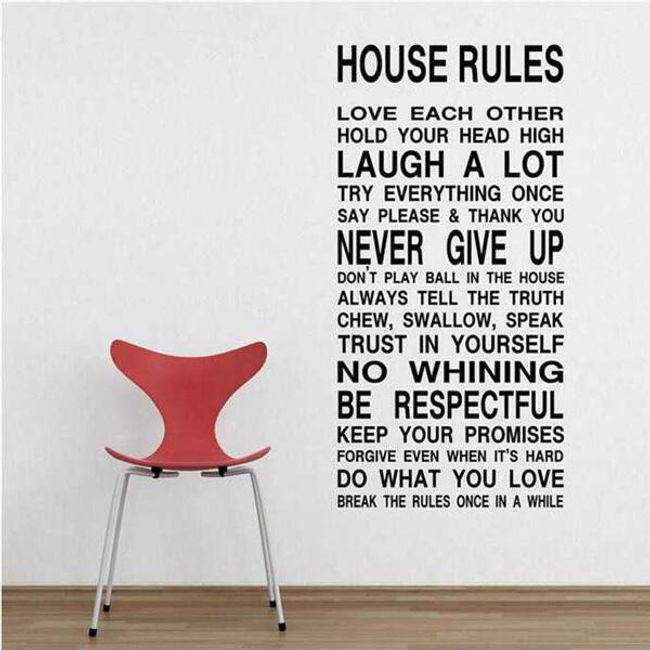 Nálepka s domovními pravidly - v angličtině 1