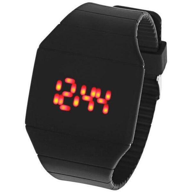 Unisex hodinky s dotykovým LED displejom - čierna farba 1