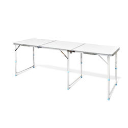 Zložljiva in po višini nastavljiva taborniška miza, aluminij 180 x 60 cm ZO_41326-A