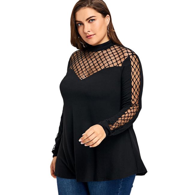 Plus size blúz hálóval 1