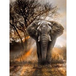 DIY 5D slika iz kamenčkov - slon