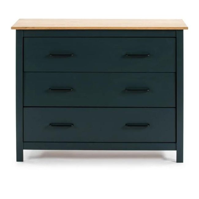 Comoda albastru inchis cu 3 sertare Miranda 100x80 ZO_283078 1