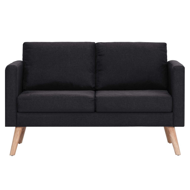 Canapea cu 2 locuri tapițerie textilă neagră ZO_281359-A 1