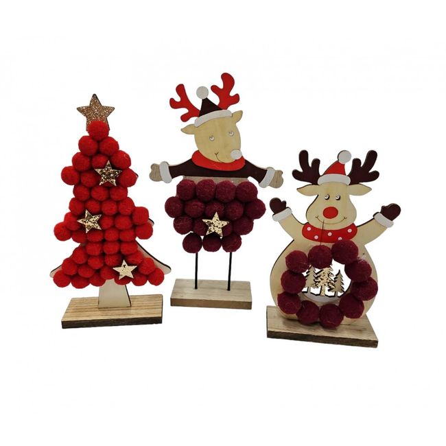 Dřevěná dekorace s vánočním motivem, náhodný výběr ZO_255952 1