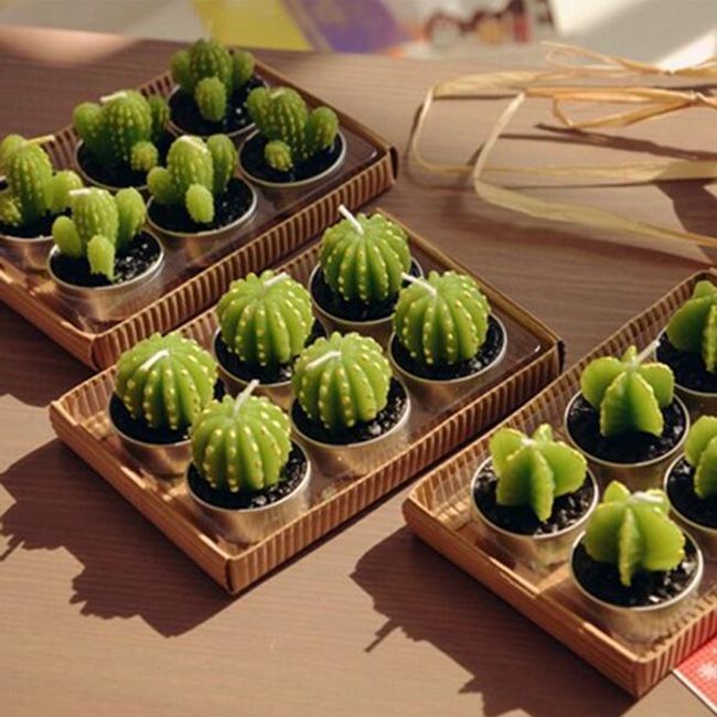 Svíčky v podobě kaktusu - 6 kusů 1