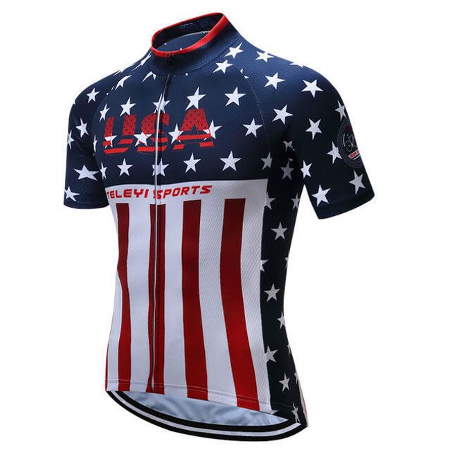 Koszulka kolarska z motywami amerykańskich barw 1