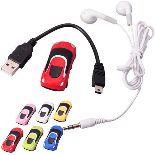Mini MP3 přehrávač ve tvaru auta - více barev 1