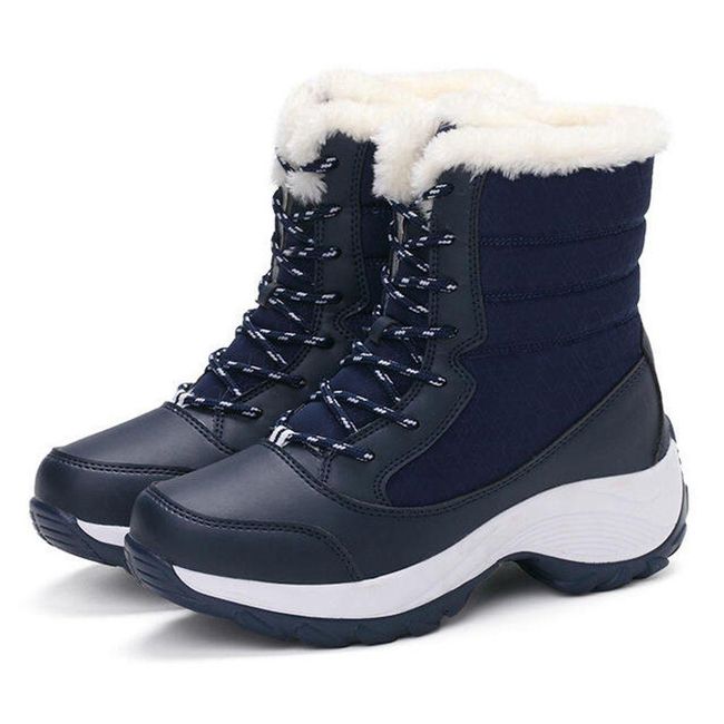 Dámské zateplené boty s umělým kožíškem - 4 varianty Modrá - 6, Velikosti OBUV: ZO_228867-36 1