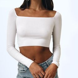 Crop top z dolgimi rokavi - 2 barvni različici