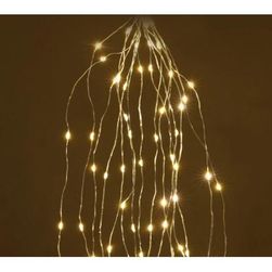 Łańcuszek świetlny wykonany ze srebrnych wiązek drutu po 40 diod LED, barwa ciepła biała, 8 x 45 cm ZO_PN000285